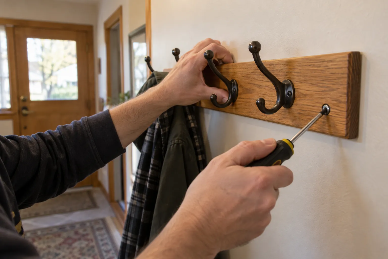Small household maintenance repair being completed indoors