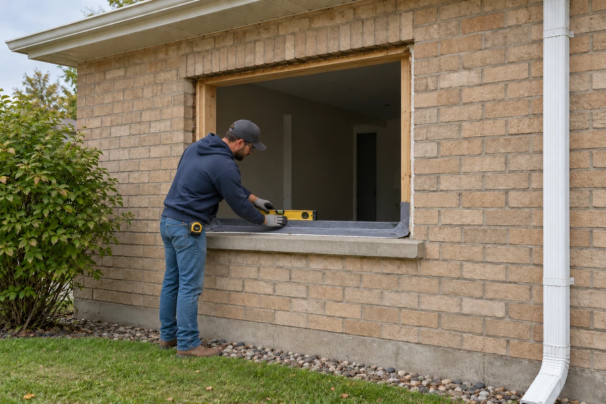 Service illustration: prepare the opening for window replacement.
